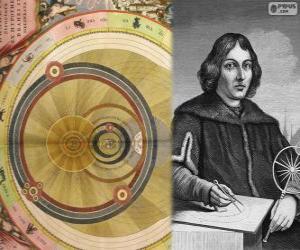 yapboz Nicolaus Copernicus (1473-1543), Polonyalı gökbilimci Güneş Sistemi'nin Güneş merkezli teorisi formüle